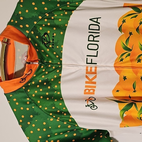 Bike Florida Men's Cycling Jersey - Green and Orange - Picture 2 of 13